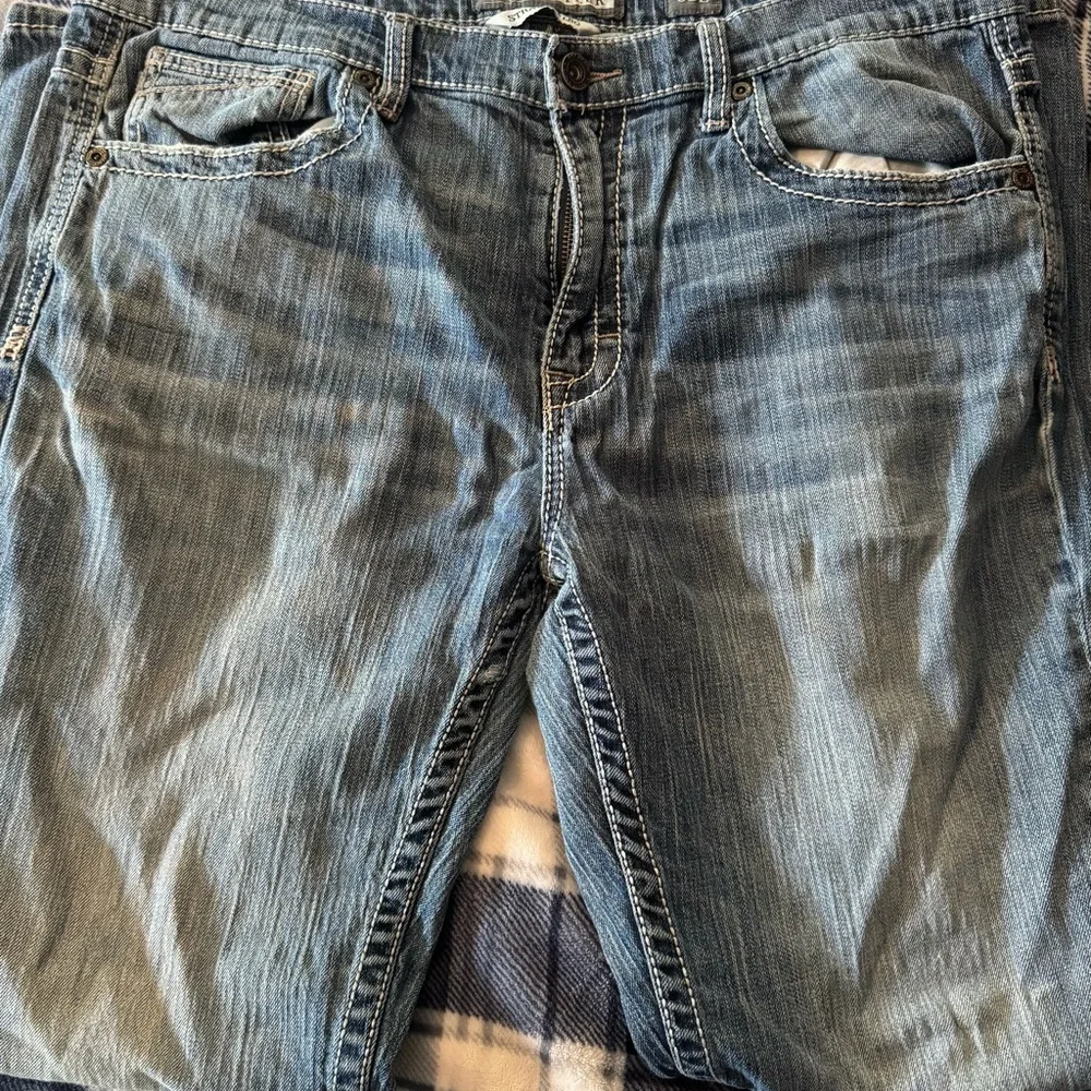 BKE Tyler Straight Leg Blue Denim Jeans - 38L - Picture 2 of 5